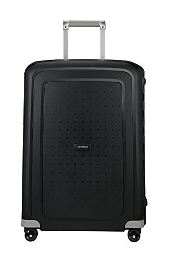Samsonite S'Cure - Hartschalenkoffer 69 cm Mittelgroß - Trolley Koffer mit 4 Rollen, TSA-Schloss, Leicht - 79 L - Schwarz (Black)