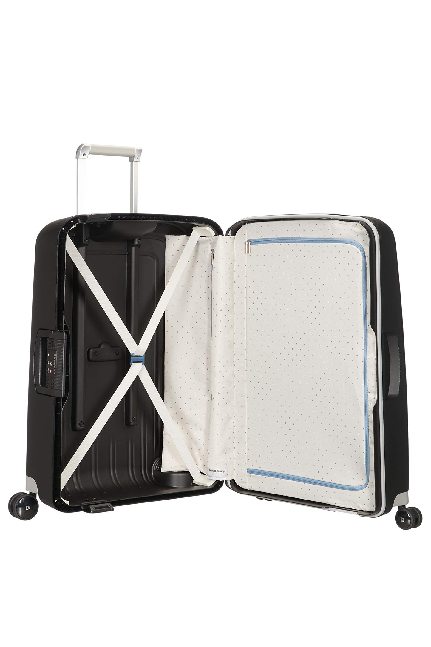 Samsonite S'Cure - Hartschalenkoffer 69 cm Mittelgroß - Trolley Koffer mit 4 Rollen, TSA-Schloss, Leicht - 79 L - Schwarz (Black)